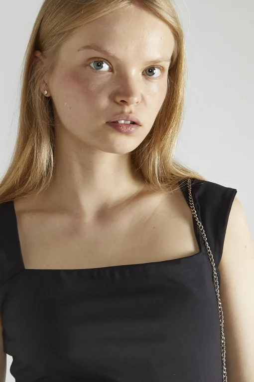 Glamorous Crops, Corsets & Bodysuits|Black Square-Neck Top -