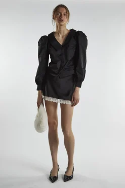 Glamorous Blouses & Shirts|Black Statement Sleeves Blouse -