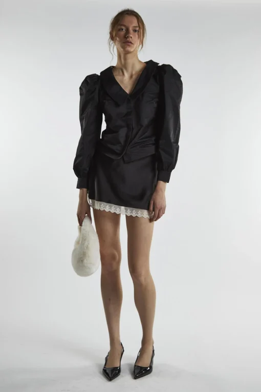 Glamorous Blouses & Shirts|Black Statement Sleeves Blouse -