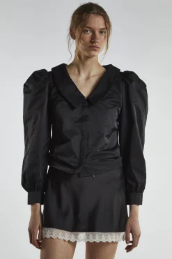 Glamorous Blouses & Shirts|Black Statement Sleeves Blouse -