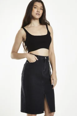 Glamorous Midi & Midaxi Skirts|Black Straight Pencil Midi-Skirt -