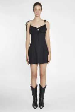 Glamorous Day Dresses|Mini Dresses|Black Strappy Milkmaid Mini-Dress -