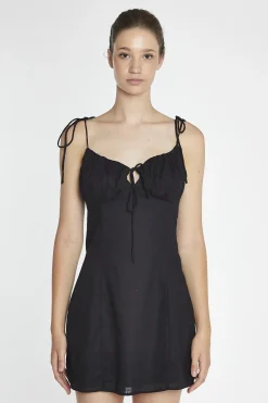 Glamorous Day Dresses|Mini Dresses|Black Strappy Milkmaid Mini-Dress -