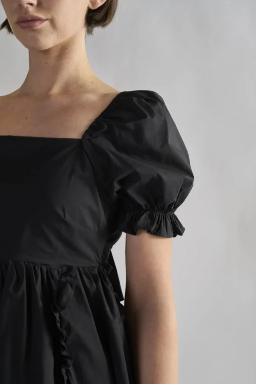 Glamorous Day Dresses|Mini Dresses|Black Tie-Back Mini-Dresses -