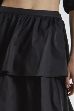 Glamorous Midi & Midaxi Skirts|Black Tiered Midi Skirt -