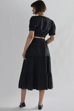 Glamorous Midi & Midaxi Skirts|Black Tiered Midi-Skirts -