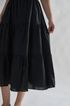 Glamorous Midi & Midaxi Skirts|Black Tiered Midi-Skirts -