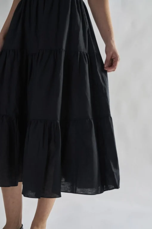 Glamorous Midi & Midaxi Skirts|Black Tiered Midi-Skirts -