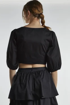 Glamorous Crops, Corsets & Bodysuits|Black Twist-Front Crop-Top -