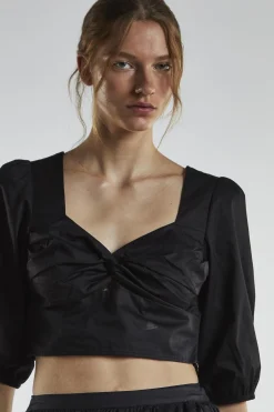 Glamorous Crops, Corsets & Bodysuits|Black Twist-Front Crop-Top -