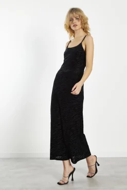 Glamorous Party Dresses|Going Out Dresses|Black Velvet-Devore Bodycon Maxi-Dress -
