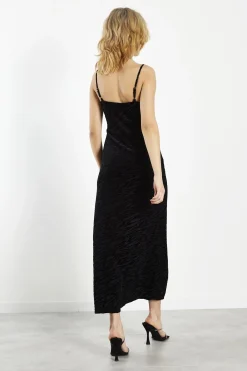 Glamorous Party Dresses|Going Out Dresses|Black Velvet-Devore Bodycon Maxi-Dress -