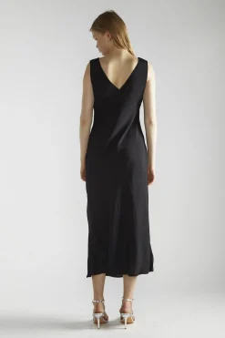 Glamorous Day Dresses|Midi & Midaxi Dresses|Black V-neck Midi-Dress -