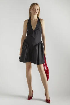 Glamorous Mini Dresses|Mini Dresses|Black V-Neck- Mini-Dresses -