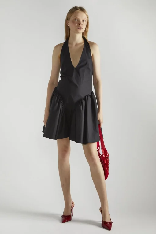 Glamorous Mini Dresses|Mini Dresses|Black V-Neck- Mini-Dresses -