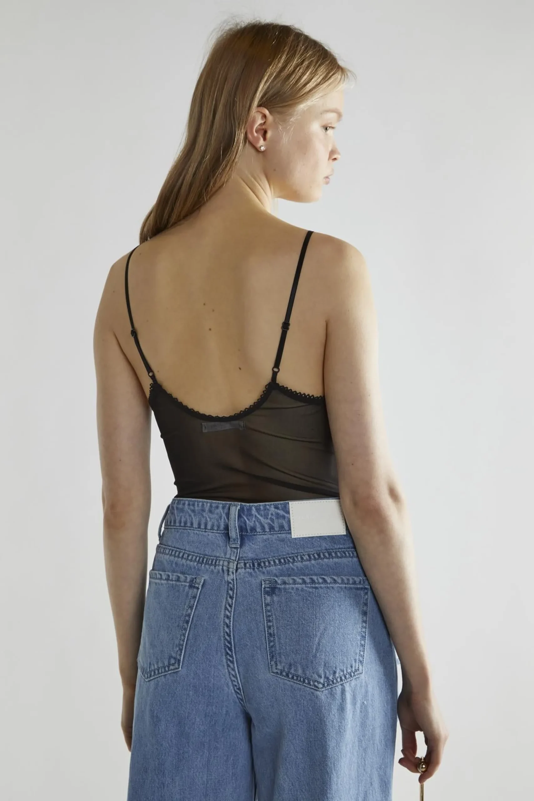 Glamorous Crops, Corsets & Bodysuits|Black V-Neck Sleeveless-Bodysuit -