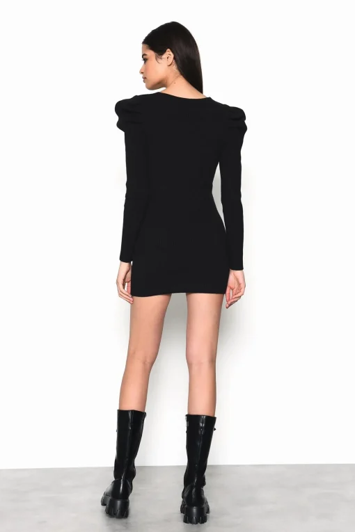 Glamorous Day Dresses|Mini Dresses|Black V-Neck-Mini-Dresses -