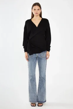 Glamorous Workwear|Cardigans|Black Wrap Cardigan -