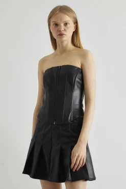 Glamorous Going Out Tops|Co-ords|Black Zip-Through Corset-Top -