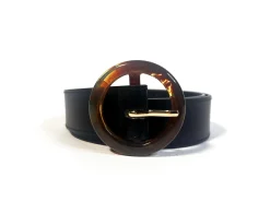 Glamorous Belts|Black-Brown Buckle Belt -