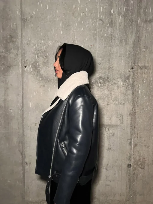 Glamorous Jackets|Black-Cream Biker-Jacket -