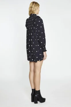 Glamorous Mini Dresses|Mini Dresses|Black-Daisy Turtle-Neck Mini-Dress -