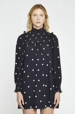 Glamorous Mini Dresses|Mini Dresses|Black-Daisy Turtle-Neck Mini-Dress -
