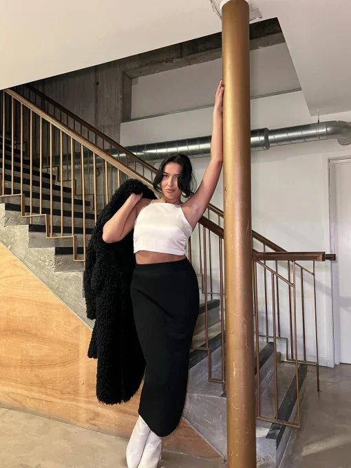 Glamorous Knitted Skirts|Midi & Midaxi Skirts|Black-Glitter Knitted Bodycon Midaxi-Skirt -