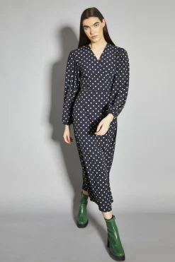 Glamorous Day Dresses|Maxi Dresses|Black-Green Geo-Daisy Wrap Maxi-Dress -