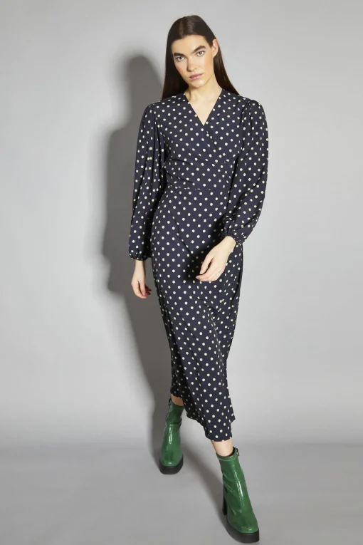 Glamorous Day Dresses|Maxi Dresses|Black-Green Geo-Daisy Wrap Maxi-Dress -