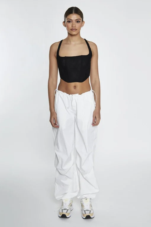 Glamorous Going Out Tops|Crops, Corsets & Bodysuits|Black-Lace Corset Crop-Top -