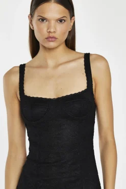 Glamorous Party Dresses|Going Out Dresses|Black-Lace Corset Mini-Dress -