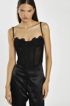 Glamorous Going Out Tops|Crops, Corsets & Bodysuits|Black-Lace Corset Top -