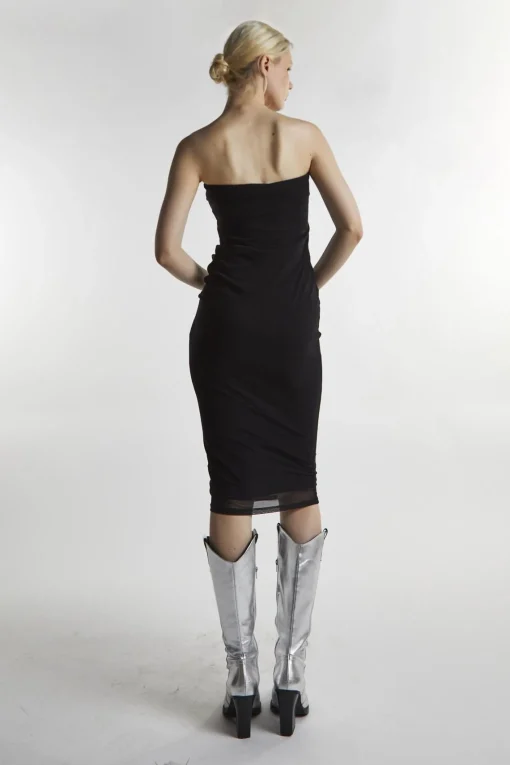 Glamorous Day Dresses|Party Dresses|Black-Mesh Bandeau Bodycon Midaxi-Dress -