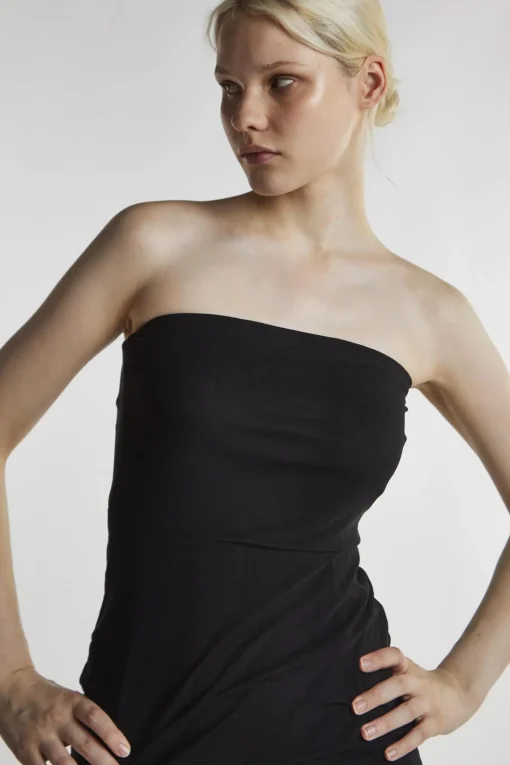Glamorous Day Dresses|Party Dresses|Black-Mesh Bandeau Bodycon Midaxi-Dress -
