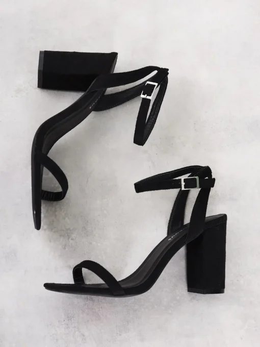 Glamorous Heels|Black-Micro Thin-Strap High-Heels -