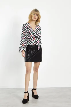 Glamorous Going Out Skirts|Mini Skirts|Black-PU A-Line Mini-Skirt -