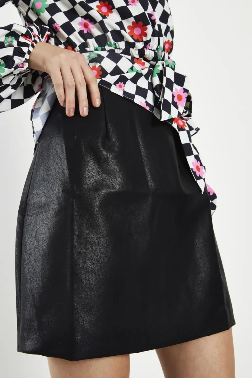 Glamorous Going Out Skirts|Mini Skirts|Black-PU A-Line Mini-Skirt -