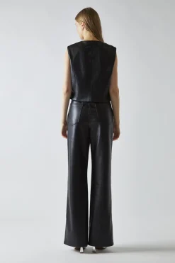 Glamorous Co-ords|Coats|Black-PU Classic-Waistcoat -