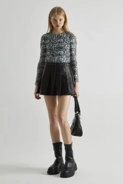 Glamorous Going Out Skirts|Mini Skirts|Black-PU Pleated Mini-Skirt -