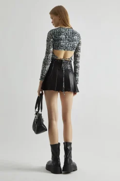 Glamorous Going Out Skirts|Mini Skirts|Black-PU Pleated Mini-Skirt -