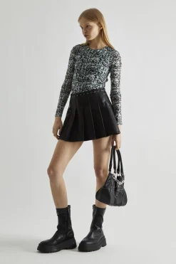 Glamorous Going Out Skirts|Mini Skirts|Black-PU Pleated Mini-Skirt -