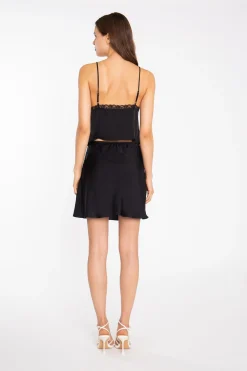 Glamorous Going Out Tops|Blouses & Shirts|Black-Satin Button-Front Cami-Top -