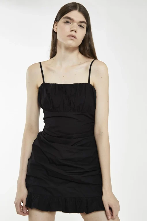 Glamorous Day Dresses|Mini Dresses|Black-Spaghetti-Strap Mini-Dress -