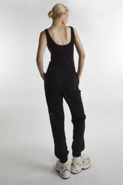Glamorous Loungewear|Black-Towelling High-Waisted Cuffed Joggers -