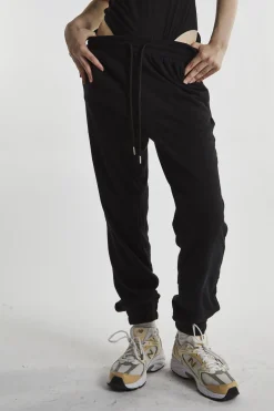Glamorous Loungewear|Black-Towelling High-Waisted Cuffed Joggers -