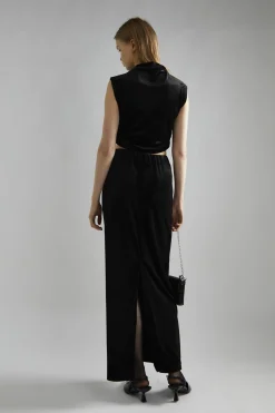 Glamorous Going Out Skirts|Glamorous Studio|Black-Velvet Maxi-Skirt -
