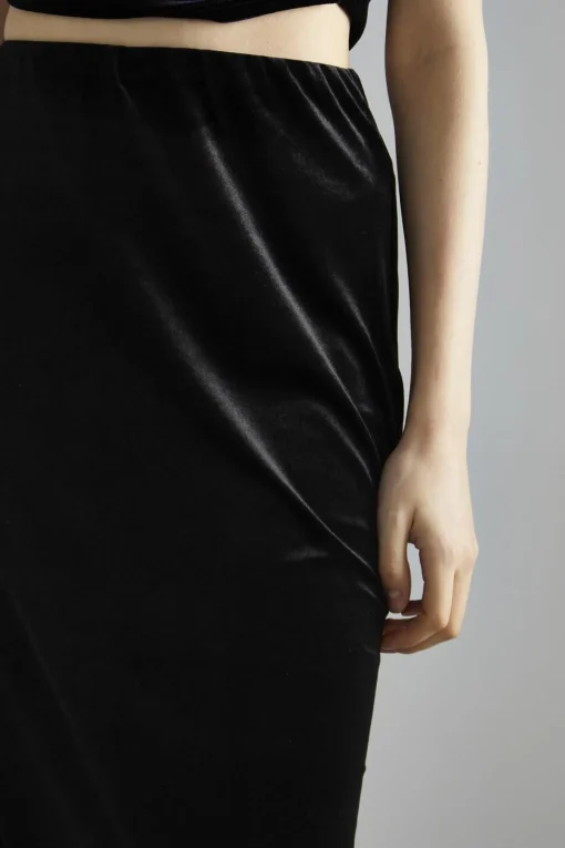 Glamorous Going Out Skirts|Glamorous Studio|Black-Velvet Maxi-Skirt -