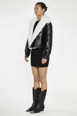Glamorous Faux Fur & Leather|Jackets|Black-White Faux-Fur PU Jacket -