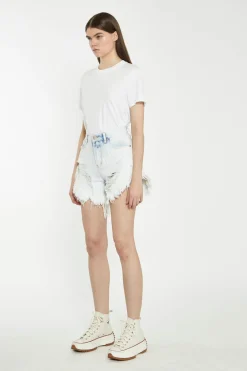 Glamorous Chic Escapes|Denim Shorts|Bleach Acid Distressed Denim Shorts -